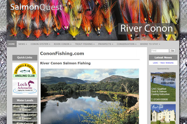 Screenshot of the River Conon website